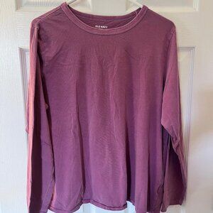 Women's Old Navy, EveryWear Long-Sleeve T-Shirt, Pink, Extra Large (XL)